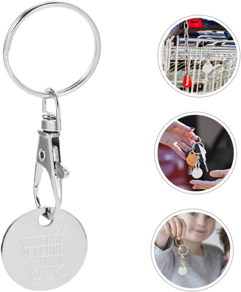 1piece TEHAUX Trolley Token Keychain Shopping Cart Remover Key for Supermarket Use Convenient Portable Pendant