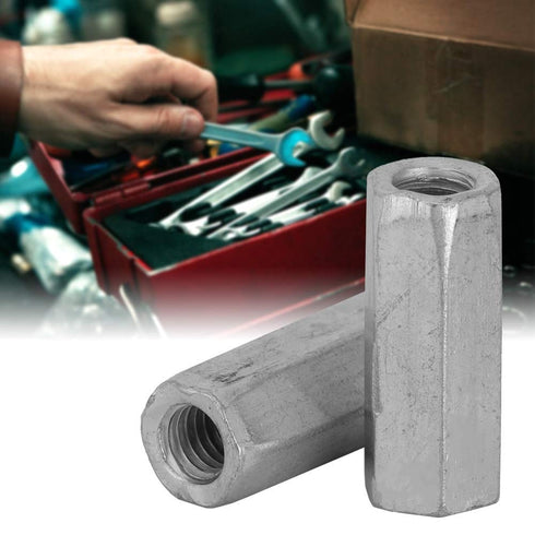 10pcs M6 Long Nut Hex Coupling Nut, Female Thread Straight Fitting, Zinc Plated for Ship (M6*25mm)