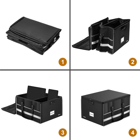 ENGPOW File Box with Lock, Fireproof Document Storage Organizer Box with Inserts for Hanging Letter and Legal Folders