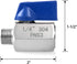2 Pack 1/4" 304 QWORK Mini Ball Valve, NPT Thread Female and Male Stainless Steel Shut-Off Valves