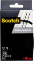 Scotch Bundling Wrap, 0.75-in x 12-ft, Black, 1-Pack