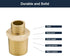 Water Hose G 3/8 Male to G 1/2 Male Reducer Adapter, 2 Pieces, Brass Compression Fitting