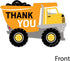 Set 12 Big Dot of Happiness Dig It - Construction Party Zone - Shaped Thank You Cards - Baby Shower or Birthday Party