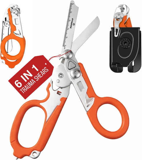 Heavy Duty 6 in 1 Multifunctional Trauma Shears Foldable | Stainless Steel