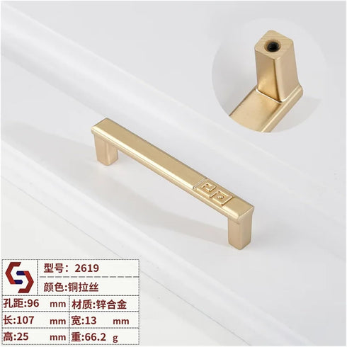 DLAHPJPT Handle(2619 96mm) Antique Kitchen Furniture Cabinet Drawer Pull Gold Zinc Alloy Vintage Wardrobe Drawer