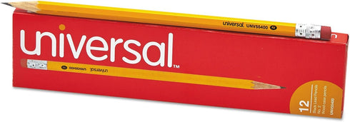 Universal UNV55400 HB #2 Woodcase Pencil - Yellow Barrel/Black Lead (1-Dozen)