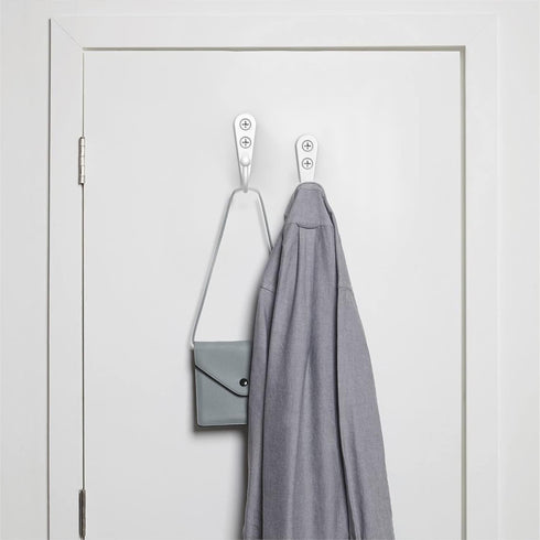 15PCS White Coat Hooks, Robe Hooks, Wall Hooks with 30 Pieces Screws for Towel, Key, Robe, and Coats