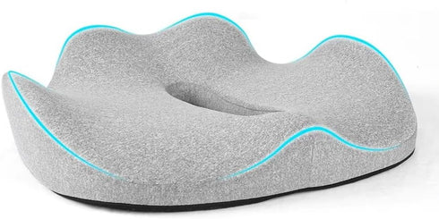 Generic Schultz Squared Memory Foam Seat Cushion for Office Chair or Car - Ergonomic Design, Contoured Shape