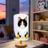 Cat Lamp, Cat Night Light,3 Color Night Light Wood Nightstand Desk Base