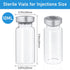 10ml Glass Vials for Injection, with Self Healing Injection Port, Transparent Sealed, Empty Vials for Injection (50,