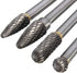 Wolfride 4pcs Long Shank Tungsten Carbide Burr Set, 6mm Shank Die Grinder Burr Set for Metal, 6-Inch Length