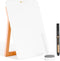 Desktop Glass Whiteboard with Reversible Wood Stand, Mini Dry Erase Easel 9.5"x6.7" for Desk, Accessories Included
