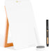 Desktop Glass Whiteboard with Reversible Wood Stand, Mini Dry Erase Easel 9.5"x6.7" for Desk, Accessories Included