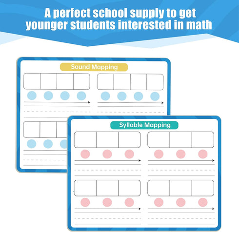 Phonemic Awareness Double Sided Dry Erase Board 9" x 12" Small Whiteboard for Speech Games, Preschool, Kindergarten