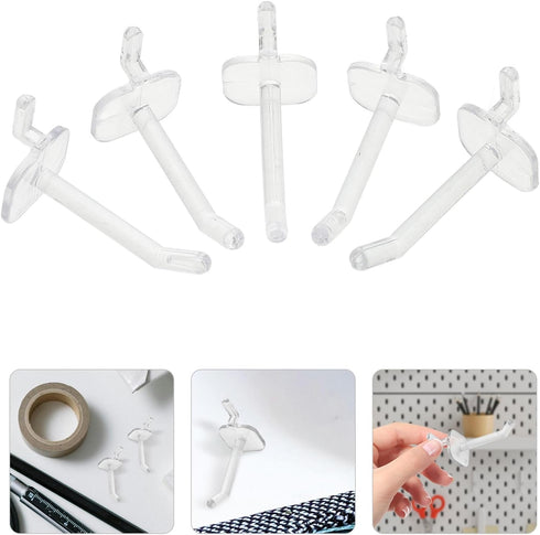 50pcs 5cm WOONEKY Plastic Pegboard Hooks Small Pegboard Organizer Hooks for Tool Storage Garage Wall Hanging Workbench