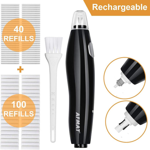 Electric Eraser for Artists, AFMAT Rechargeable Kit with 140 Refills for Drafting, Battery Operated for Drawing Pencils