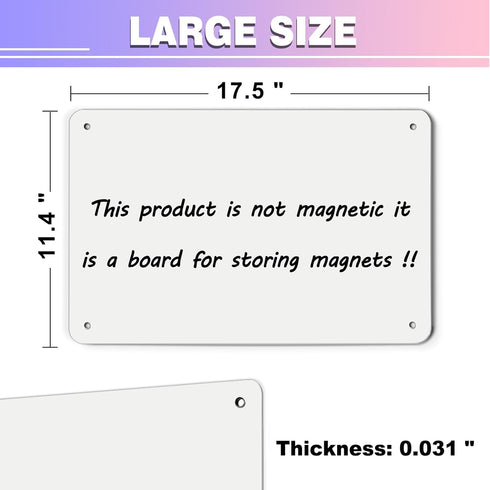White 2Pack Magnetic Board, 17.5" x 11.4" Bulletin Board for Displaying Notes, Photos, with Dual Lock Tape and Screws