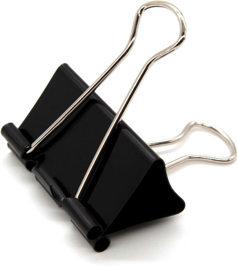 Large Black Binder Clips 1.6-Inch (24 Pack) - Big Paper Clamps for Office Supplies, 1.6-Inch/41mm Width, 0.7-Inch/18mm
