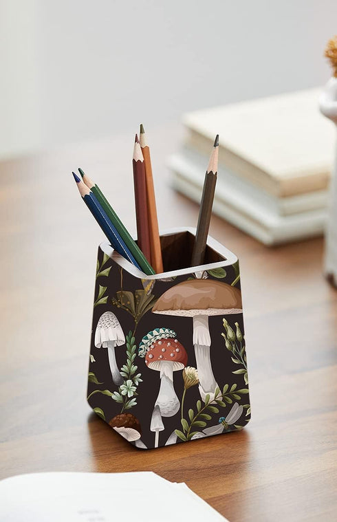 HAOKHOME 93279 Peel and Stick Boho Mushroom Wallpaper for Bathroom, Black/Brown/Green 17.7in x 9.8ft