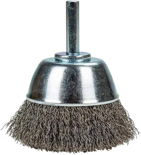Forney 60006 Cup Brush, Fine Crimped Wire with 1/4-Inch Shank, 2-1/2-Inch