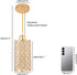 E26/E27 Modern Mini Crystal Pendant Light, Adjustable Gold Chandelier Flush Mount Ceiling Fixture for Kitchen Island