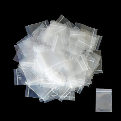 200pcs 1" x 2" Resealable Clear Plastic Bags, Mini Zip Lock Poly Baggies for Jewelry, Pills & Tiny Items