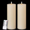 volnyus Flameless Candles Set of 2 (3x9 inch) Flickering LED Wax Candles