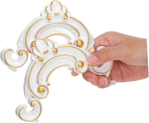 Veemoon 2pcs Decorative Peel and Stick Corner Onlays for Furniture and Walls Self-Adhesive PVC Appliques for Cabinets