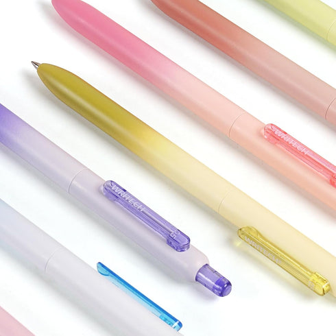 WRITECH Gel Pens Fine Point, 0.5mm Retractable Multicolor Ink, No Smear Gradient Color Aesthetic, 8ct for Journaling