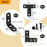 24 Pack L Bracket Corner Brace Sets, 1.57x1.57 Inch Black Stainless Steel 90 Degree Right Angle Brackets Fastener L Braces with 88 Screws for Wood, Shelves, Furniture, Cabinet