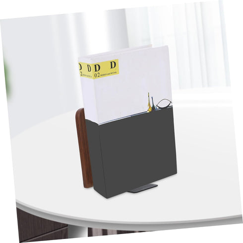Decorative Walnut Finish Bookend for Desk Organization