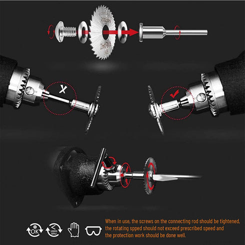 Cutting Wheel Set for Drills, 8Pcs HSS Rotary Tool Saw Blades with 1/8" Mandrel and Screwdriver