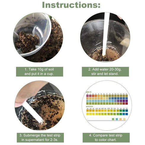 Hevtsde 0-14, Soil Test Strips, Ph Test Strips for Soil Testing, Soil Acidity Test Strips, Universal Ph Test Strips Ph