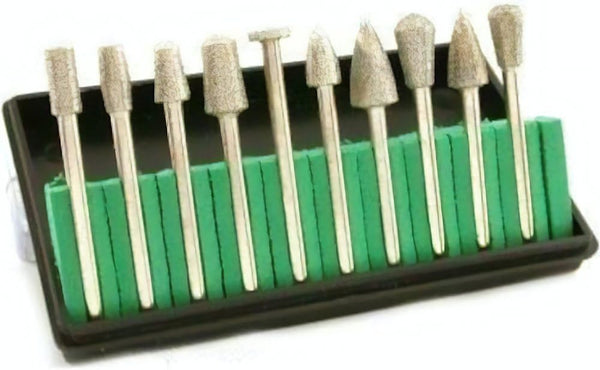 10 Diamond Burs Lapidary Rock Grinding Tool