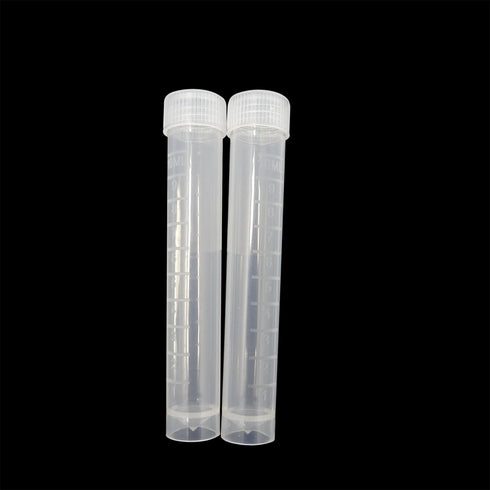 Honbay 12pcs 10ml Plastic Test Tubes, Screw Cap Vial Container with White Seal Cap