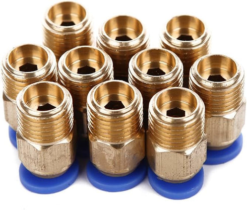 Eowpower 10 Pcs PC4-M10 Pneumatic Air Straight Quick Fitting 4mm thread M10 One touch hose Connector by Eowpower