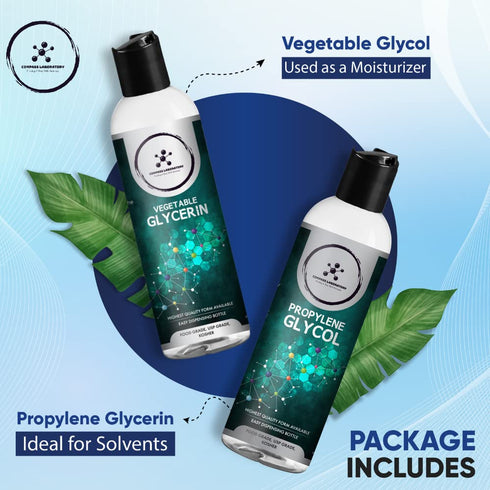 Propylene Glycol & Vegetable Glycerin - 500mL Each, USP-Grade High-Purity Mixing Solutions