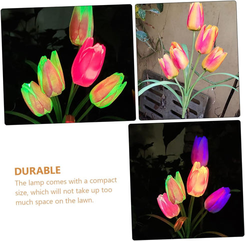 Tulip Lawn Lamp Outside Solar Lights, Outdoor Lawn Light Garden Stake Light, Solar Powered Lights for Outdoor Lawn