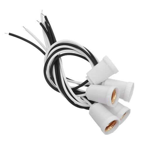 5Pcs E12 Bulb OSALADI Screw Light Socket with Cord - White Holder Base for Hanging Pendant Lamps Indoor Office