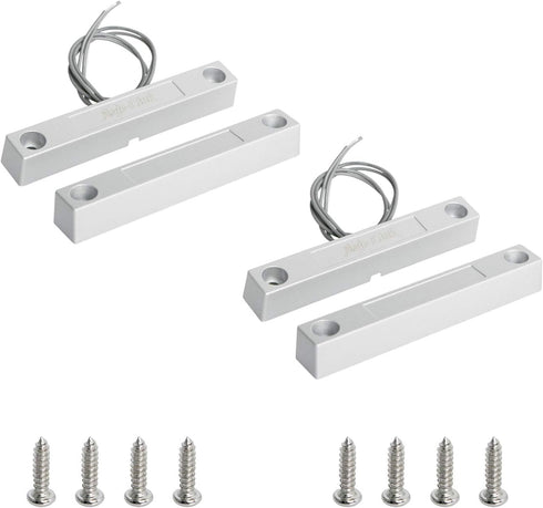Aoje-Link MC-58 NC Wired Magnetic Switch Door Window Reed Switch Micro Alarm Magnetic Contact Security (Silver Gray,