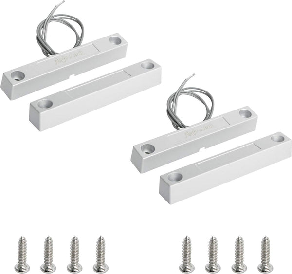 Aoje-Link MC-58 NC Wired Magnetic Switch Door Window Reed Switch Micro Alarm Magnetic Contact Security (Silver Gray,