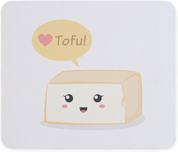 CafePress Kawaii Tofu Asking People to Love Tofu Mousepad Non-Slip Rubber Gaming Mousepad