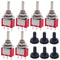 Twidec 6Pcs Mini Momentary Toggle Switch SPDT 3 Position 3 Pins, Waterproof Cap for Car Boat Switches