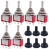 Twidec 6Pcs Mini Momentary Toggle Switch SPDT 3 Position 3 Pins, Waterproof Cap for Car Boat Switches
