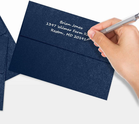 LUXPaper A7 Invitation Envelopes - Peel & Press, 5 1/4" x 7 1/4", Lapis Metallic - Stardream, 50 Qty
