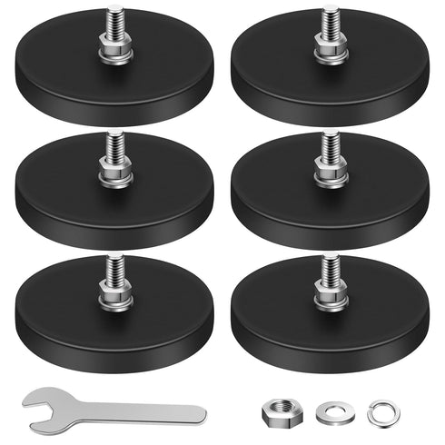 DIYMAG Magnet 6PCS 1/4inch Screw Hole Strong Rubber Coated Magnets Magnetic License