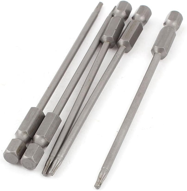 uxcell a15060400ux0168 1/4 Inch Hex Shank T8 Magnetic Power Tool Torx Screwdriver Bits - Pack of 5