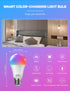 Smart Light Bulbs 4 Pack with Remote, A19 E26 800LM Color Changing LED, WiFi & Bluetooth 5.0, Dimmable, Works with Alexa