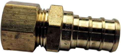 XFITTING 10 Pieces 1/2" Pex X 3/8" OD Compression Straight Adapter, Brass, NSF Certified