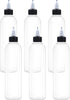 6Pcs 8oz Squeeze Bottles with Black Twist Top Cap, 60ml Clear Refillable Bottles for Hair Oil, Inks, Crafts